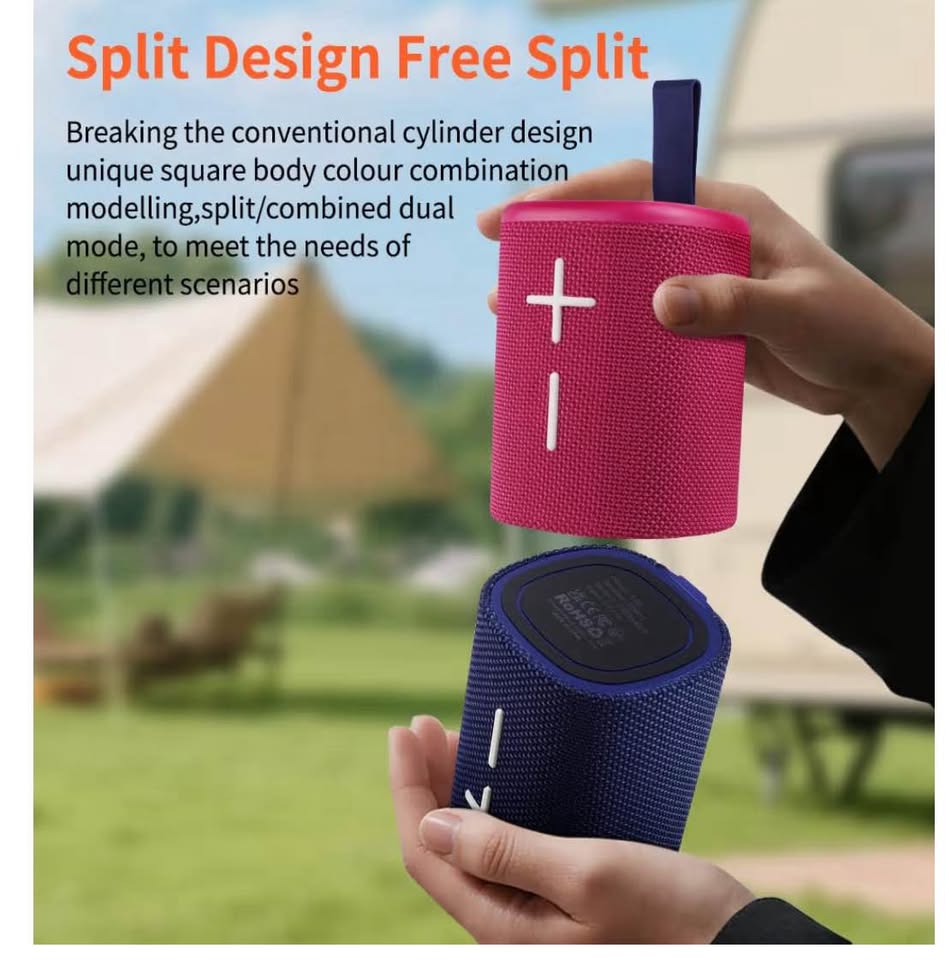 2-in-1 Magnetic Split Bluetooth Speaker – 20W Waterproof Portable Wireless Stereo with LED Lights