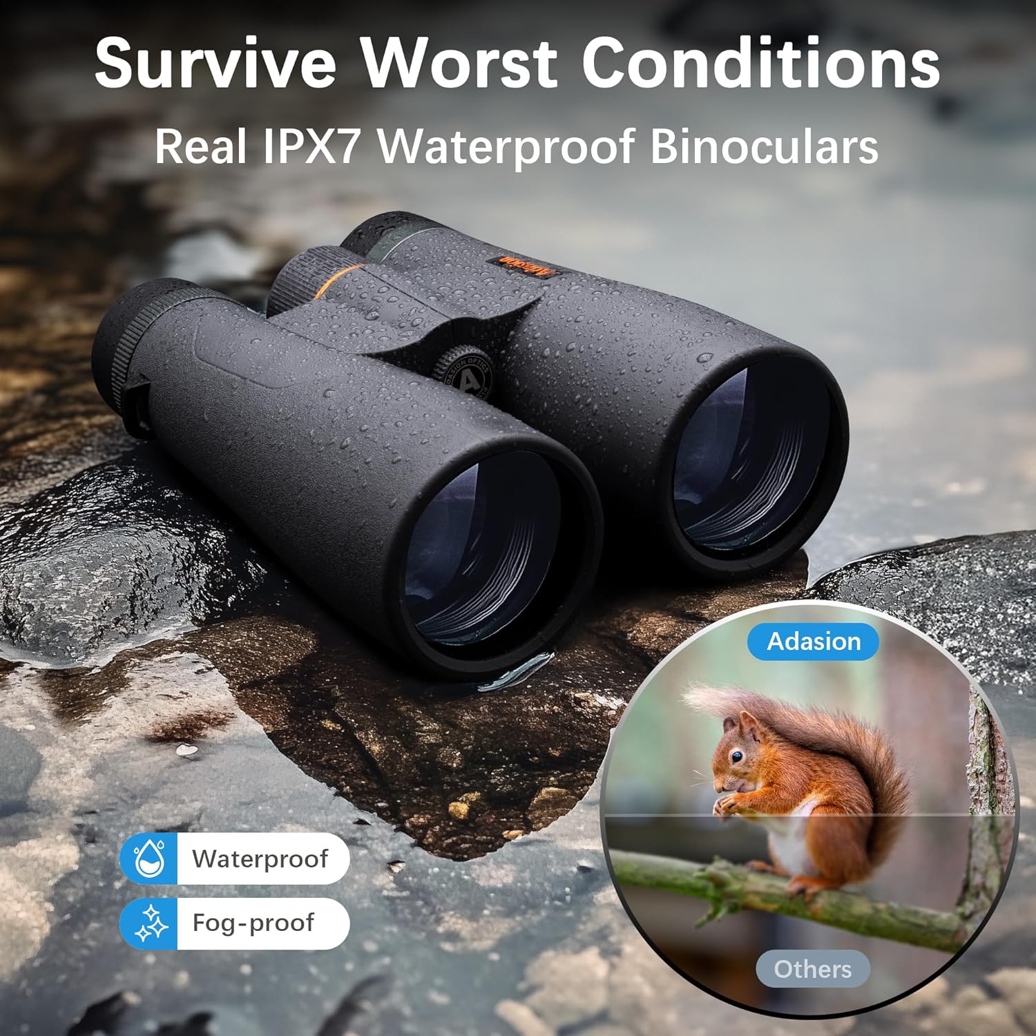 15x56 UHD High-Powered Binoculars for Adults – Waterproof, with Phone Adapter & Tripod