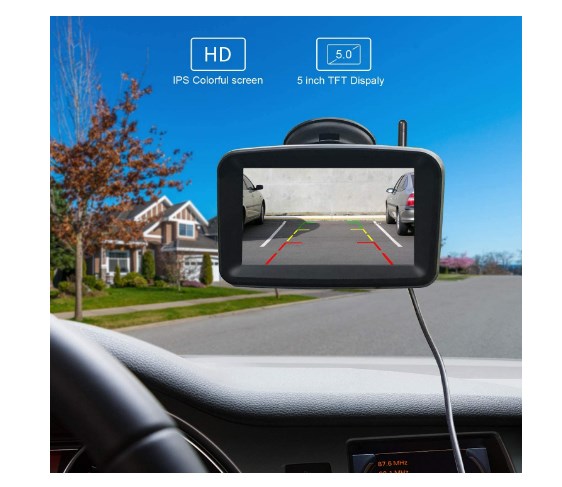 Wireless Backup Camera with 5” HD Monitor – Digital Signal, Night Vision, Waterproof for Trucks & RVs