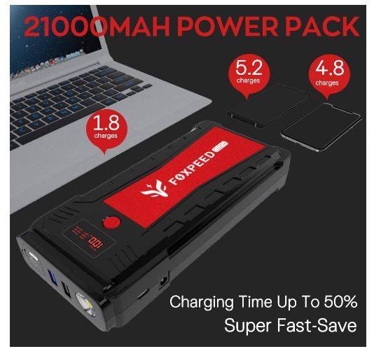 2500A Portable Car Battery Jump Starter – Compact Emergency Power Pack for Cars, SUVs & Trucks