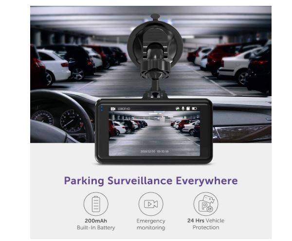 1080P Dashboard Camera with Night Vision – Wide Angle Dash Cam with Parking Monitor