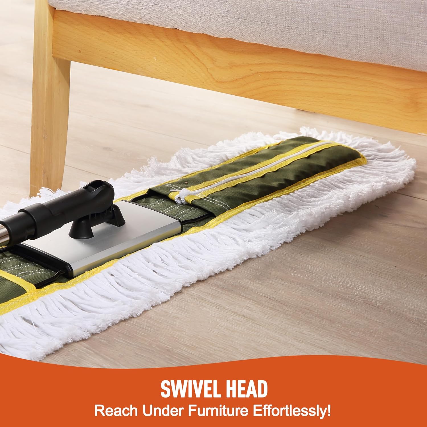 36” Commercial Dust Mop for Hardwood Floors – Heavy-Duty Industrial Floor Mop with Telescopic Handle & Washable Microfiber Pads