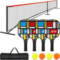 Pickleball Set with Net & Paddles – 4 Player Portable Pickleball Paddle Set with 22FT Net, Balls & Carrying Bag